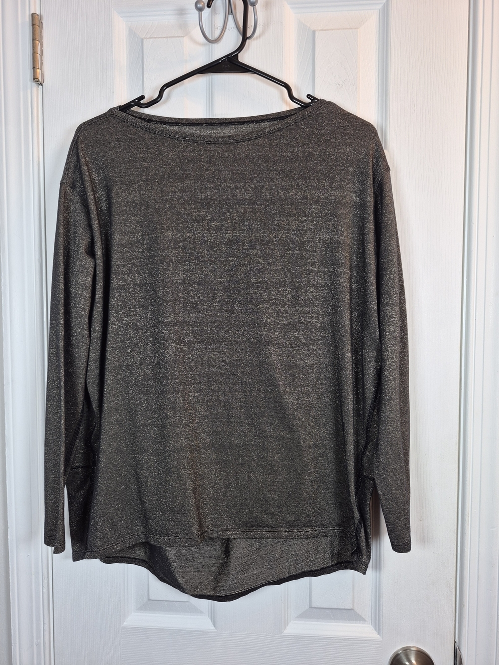 Lululemon Back In Action Long Sleeve Sparkle Metallic Black Gold Size: L/XL
